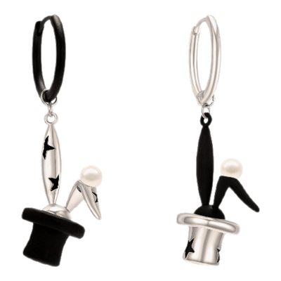 阿吉豆消失的马戏团黑白兔子耳钉