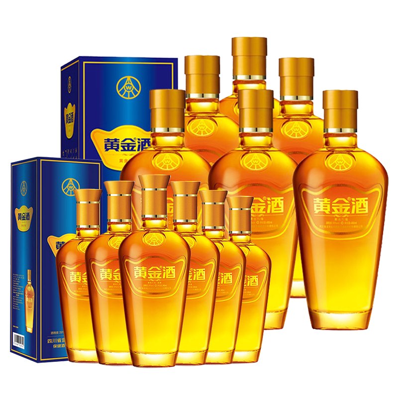 【中秋送礼】黄金酒39度万福酒480ml 整箱赠240ml*6 送礼配礼袋