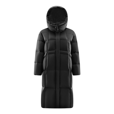 艾莱依新款可脱卸连帽长款羽绒服