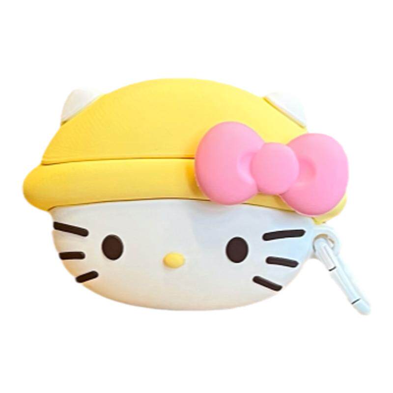 可爱立体小黄帽猫咪airpods pro耳机壳保护套蓝牙AirPods1/2代适用苹果硅胶软壳防摔卡通少女心小众华强北5