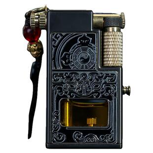首领超长续航大方砖创意抬臂侧滑轮透明油仓机械风正品煤油款火机
