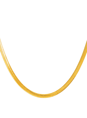 JCJ时装珠宝HighJewelPlay系列925银金银色百搭宽蛇骨链叠戴项链