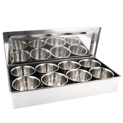 不锈钢商用佐料盒带盖厨房调味料