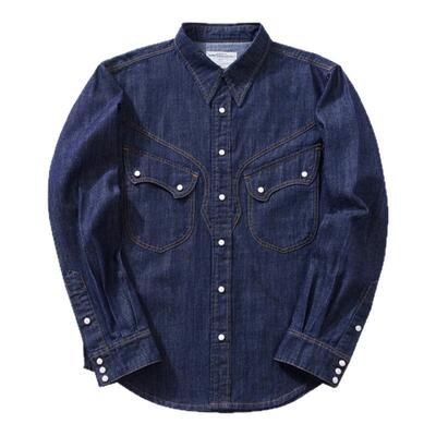 美式原色复古阿美咔叽牛仔衬衫