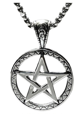 五芒星吊坠项链男潮嘻哈配饰
