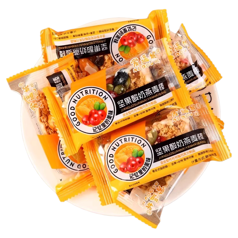 爱逗妮坚果酸奶燕麦棒蛋白能量饼干谷物代餐脆棒孕妇养胃休闲零食