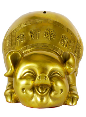 纯铜招财存钱罐家居饰品生肖猪