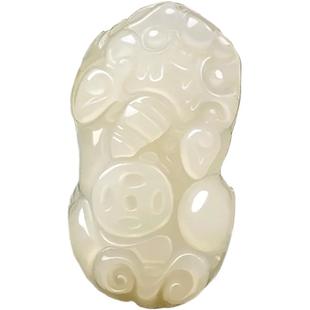 和田玉貔貅吊坠项链玉石皮丘情侣霸王小貔貅挂件玉坠玉佩男款女士