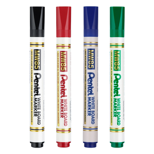 日本Pentel派通MW85白板笔大容量耐水易擦写不易留痕红蓝黑粗头大号粗头记号笔教师用彩色黑板笔