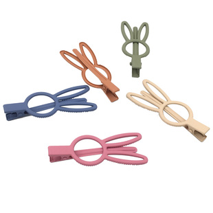 女童发夹兔耳朵夹子头饰侧边兔发卡刘海夹发饰女碎发夹儿童卡子