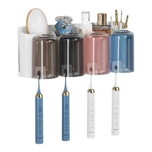 卫生间浴室牙刷置物架免打孔洗漱台厕所洗手间壁挂式收纳架子神器