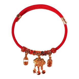 长命锁红绳宠物项圈猫咪招财手工编织小型犬脖子饰品挂饰项链脖圈