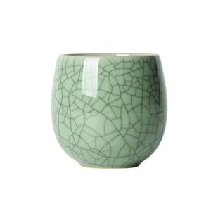 龙泉西冲青瓷小茶杯陶瓷水杯家用哥窑开片主人杯子功夫杯茶具礼盒