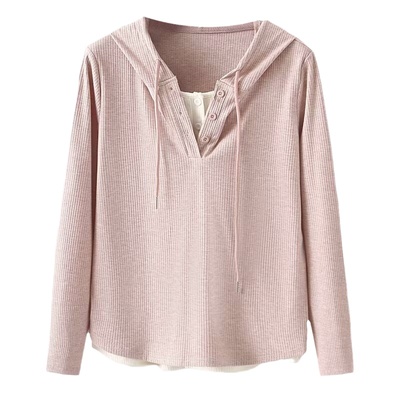 宛宛家假两件上衣百搭时尚