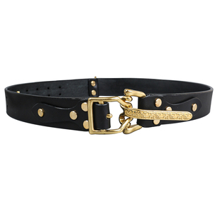 利特尔顿骑兵腰带黄铜压花骑兵扣枥木头层牛皮手工腰带男士皮带