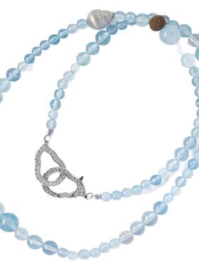 BYROOTS/抱树福禄熠光海蓝宝水晶项链圣诞节本命年礼物生日礼品女