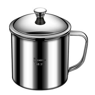 食品级316不锈钢水杯带盖茶杯大号泡茶缸老式口杯小号杯子幼儿园