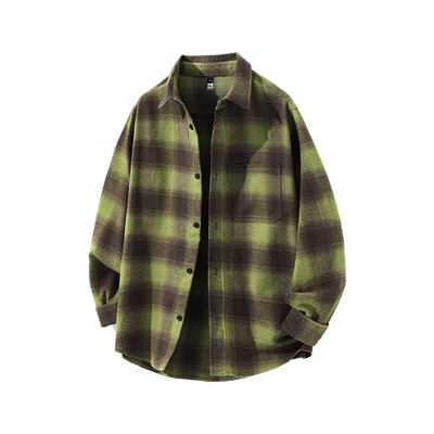 真维斯法兰绒衬衫男秋季格子外套