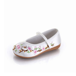 儿童绣花鞋民族风女童旗袍古装汉服鞋子小孩大中童牛筋底舞蹈布鞋