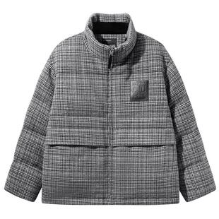 GXG男装 仿毛呢面料羽绒服男通勤休闲小香风面包服外套 24冬品