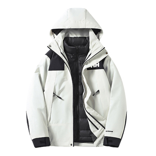 官方正品HH羽绒内胆冲锋衣男女款三合一可拆卸冬季防风防水羽绒服