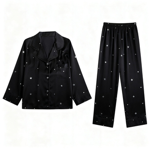 猫人高级感真丝睡衣女带胸垫春秋夏季冰丝轻奢家居服送闺蜜礼盒装