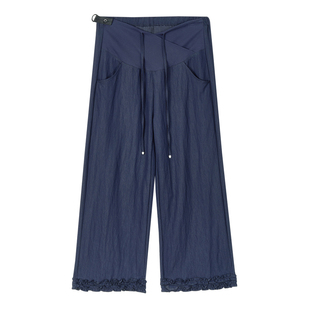 孕妇裤子夏季薄款外穿2026新款仿牛仔阔腿裤夏装小个子孕期九分裤