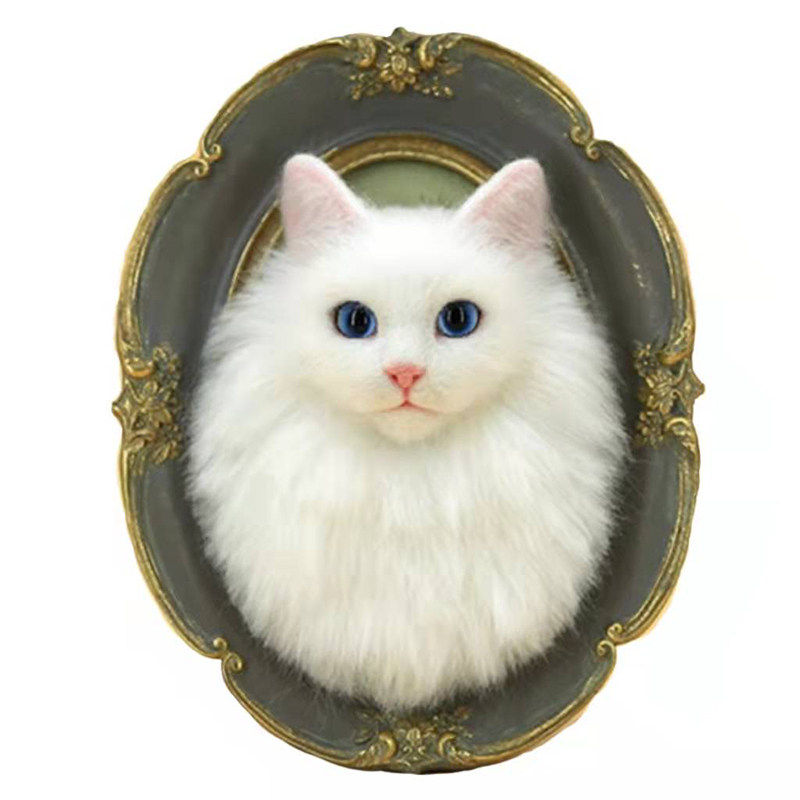 羊毛毡猫相框狗肖像成品私人定制缝纫DIY材料套装