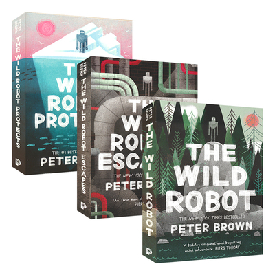 The Wild Robot 荒岛机器人系列3册 自然与科技的碰撞 青少年科幻冒险小说 凯迪克奖插画师 英语课外读物 英文原版进口儿童图书