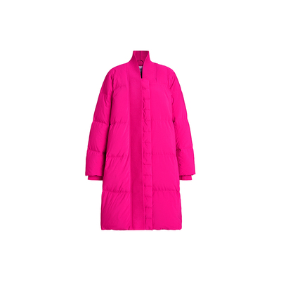 【轻羽系列】玛丝菲尔冬针织立领白鹅绒长款羽绒服外套