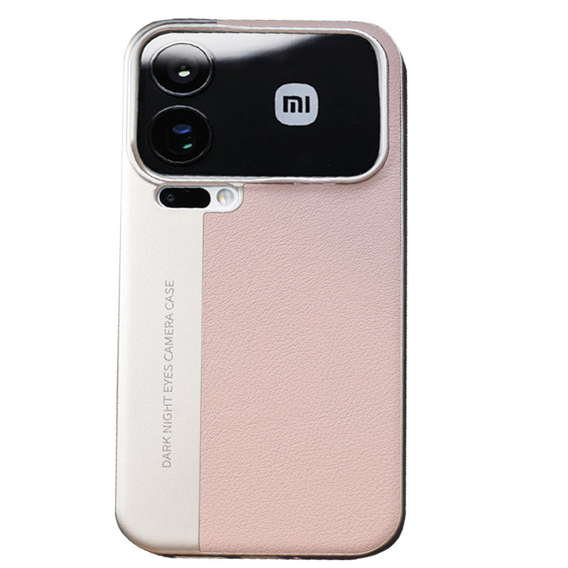 拓行侠适用小米17Pro手机壳樱花粉素皮纹拼色m18Pro秒变相机壳Xiaomi17proMax电镀防指纹14/15SPro轻薄外壳女