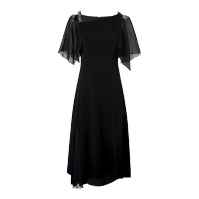 [商场同款]La Koradior拉珂蒂夏季气质黑色收腰显瘦连衣裙子长裙