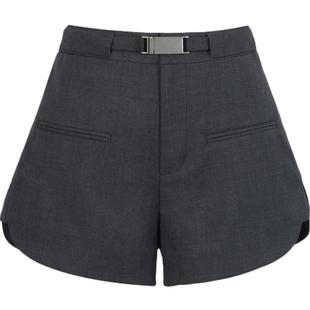 CALVINLUO 插扣腰带短休闲通勤西装裤短裤 24新品 灰/黑色