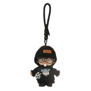 正版可爱蒙奇奇毛绒包包挂件包挂饰手绳公仔闺蜜礼物搪胶娃娃挂件