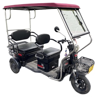 电动三轮车雨棚车棚新款不锈钢遮雨棚休闲电瓶车全封闭车篷遮阳棚