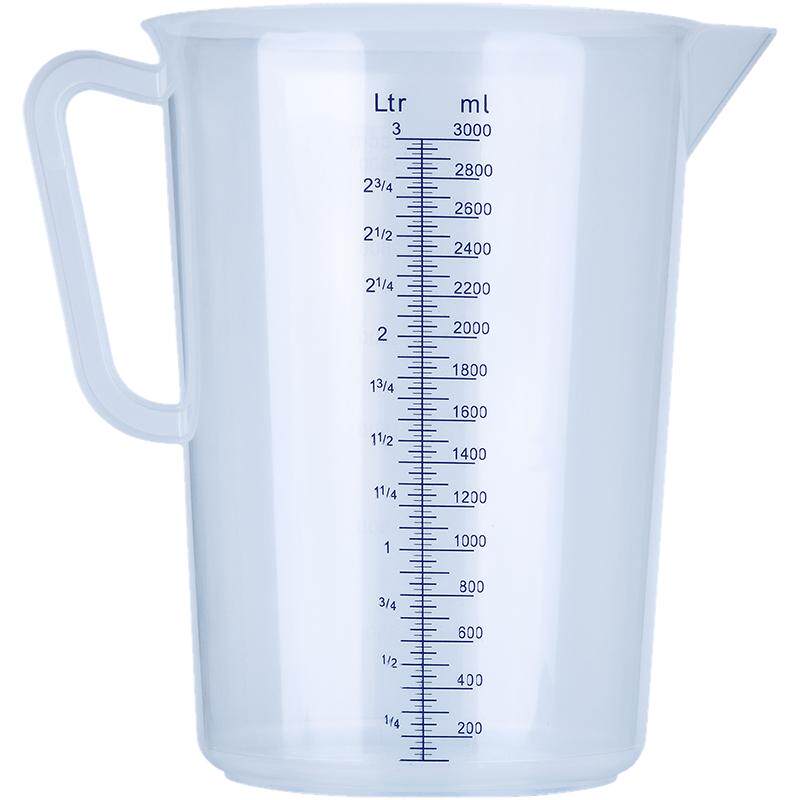 量杯奶茶店带盖刻度加厚烘焙毫升塑料家用克数食品级大量杯2000ml