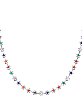 ZRZO彩色多巴胺花朵锁骨链