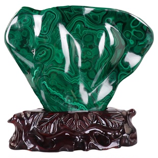 天然孔雀石原石摆件凤凰石奇石矿物晶体矿石标本室内客厅观赏石头