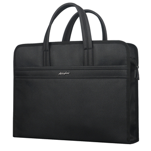 杰利商务公文包男士大容量文件包印字防水女款A4文件袋手提包办公包拉链多层帆布手提袋出差会议包定制印LOGO