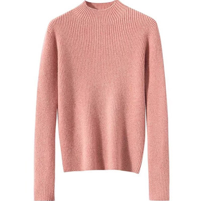 100%纯羊毛衫女半高领毛衣打底衫