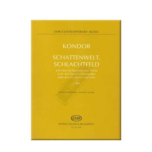 8首光影世界沙场二重奏 单簧管和小提琴 布达佩斯原版乐谱 Kondor Schattenwelt Schlachtfeld eight duos clarinet violin Z14548