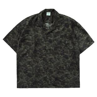 Mentmate 25SS 日系古着感暗纹花衬衫 男女百搭复古小众短袖衬衣