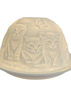 骨瓷透光瓷欧式客厅卧室雕刻烛台