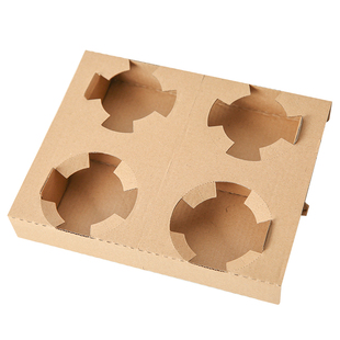 加高加厚外卖奶茶杯托咖啡饮品防撒固定底托牛皮纸打包袋支持定制