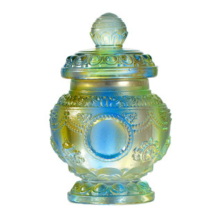 财神宝瓶佛前供品琉璃现代八吉祥摆件供具七宝石宝瓶供具