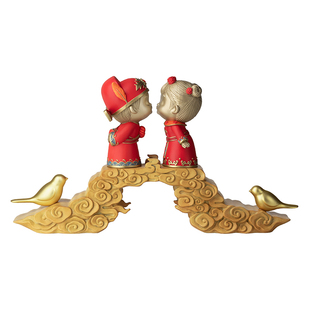 铜师傅《喜结连理》客厅桌面铜摆件 家居装饰工艺品 新婚结婚礼物