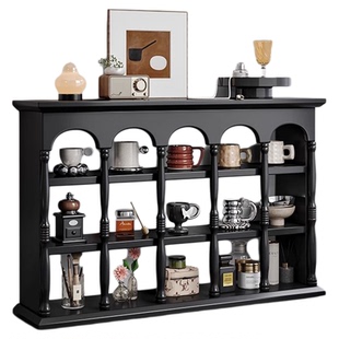 法式复古实木杯架美式咖啡置物架壁挂杯子收纳架帕特农墙面展示架