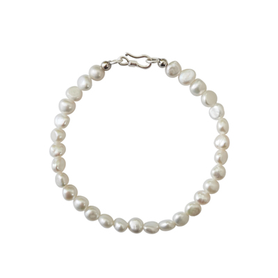 AMO天然巴洛克珍珠手链女纯银