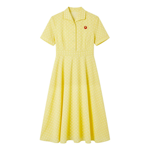 纯真年代的爱情郭晓婷方穆静同款波点衬衫连衣裙女翻领收腰长裙子