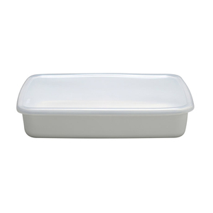 日本进口野田珐琅长方形搪瓷储物盒保鲜盒餐盒餐盘冰箱冷藏盒餐盘